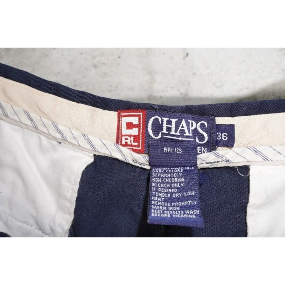 Chaps Ralph Lauren Shorts Men 36 Navy Blue Chino Classic Fit 7
